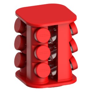 Porta-Condimentos Giratório 12 Potes Vermelho