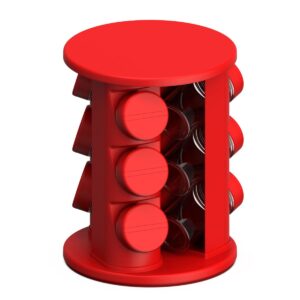 Porta-Condimentos Giratório 9 Potes Vermelho